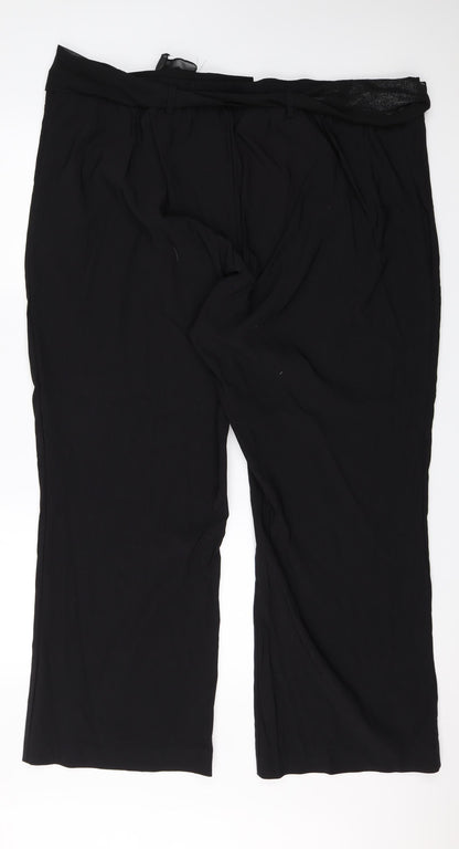 Womens UK Size 26 Preworn Regular Fit  Black Trousers