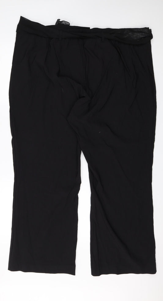Womens UK Size 26 Preworn Regular Fit  Black Trousers