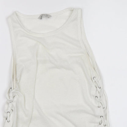 Womens UK Size 14 Peacocks White Basic Tank