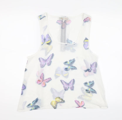 Cameo Rose Womens White   Basic Tank Size 8  - Butterflies