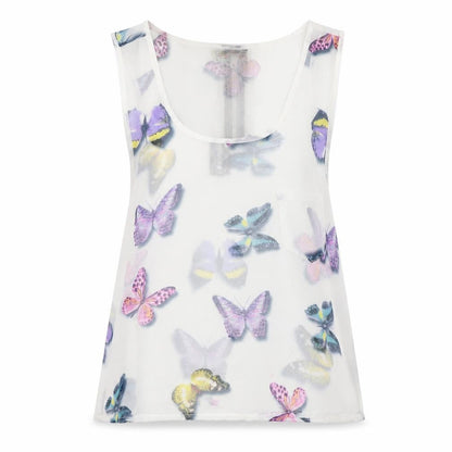 Womens UK Size 8 Cameo Rose White Basic Tank