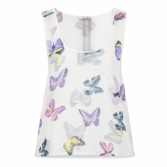 Womens UK Size 8 Cameo Rose White Basic Tank