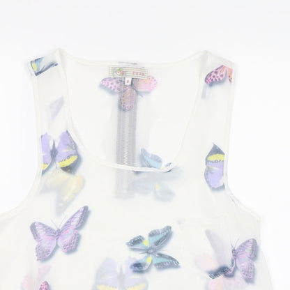 Cameo Rose Womens White   Basic Tank Size 8  - Butterflies
