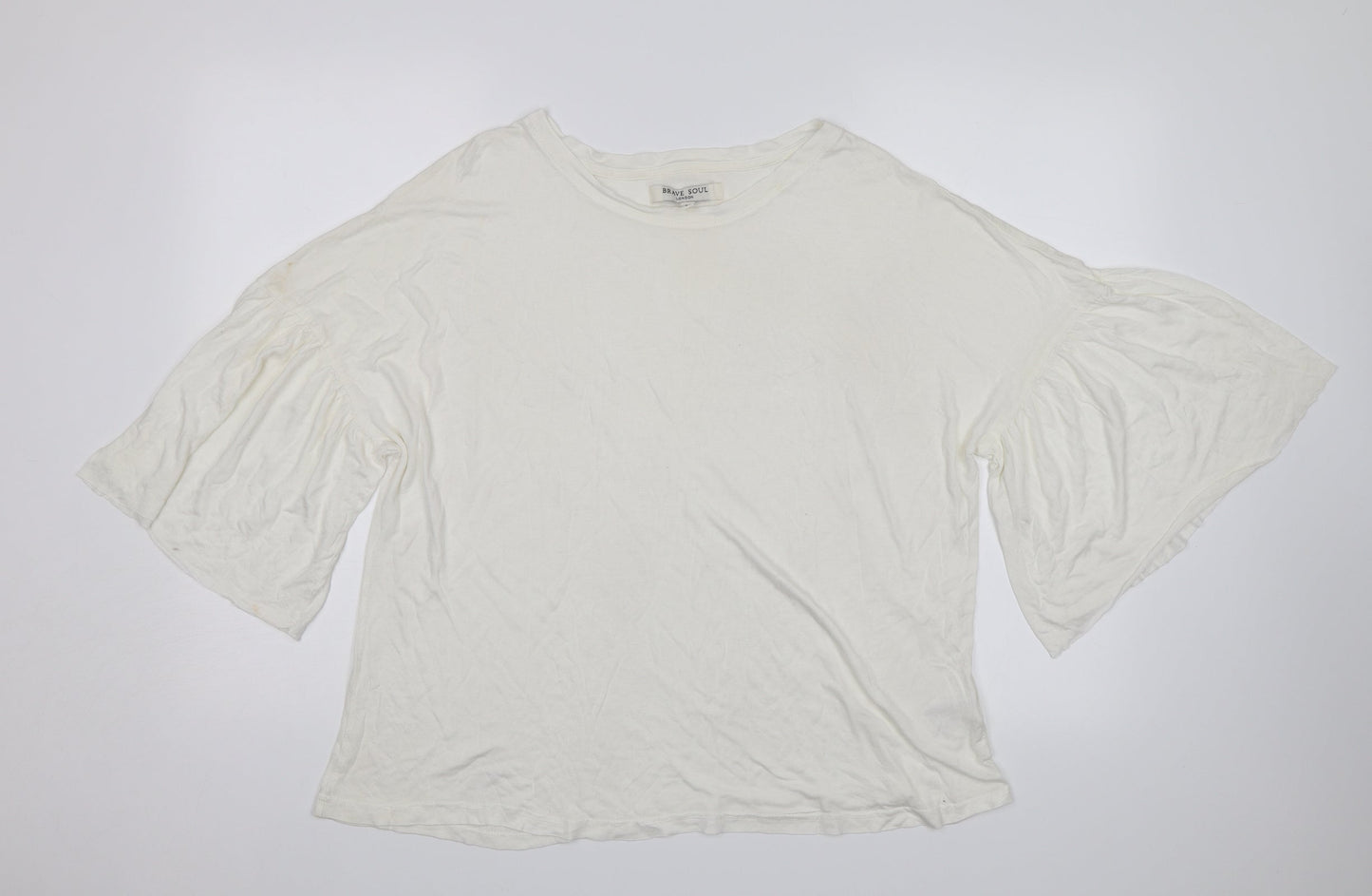 Womens UK Size M Brave Soul White Basic T-Shirt