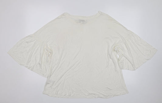 Womens UK Size M Brave Soul White Basic T-Shirt