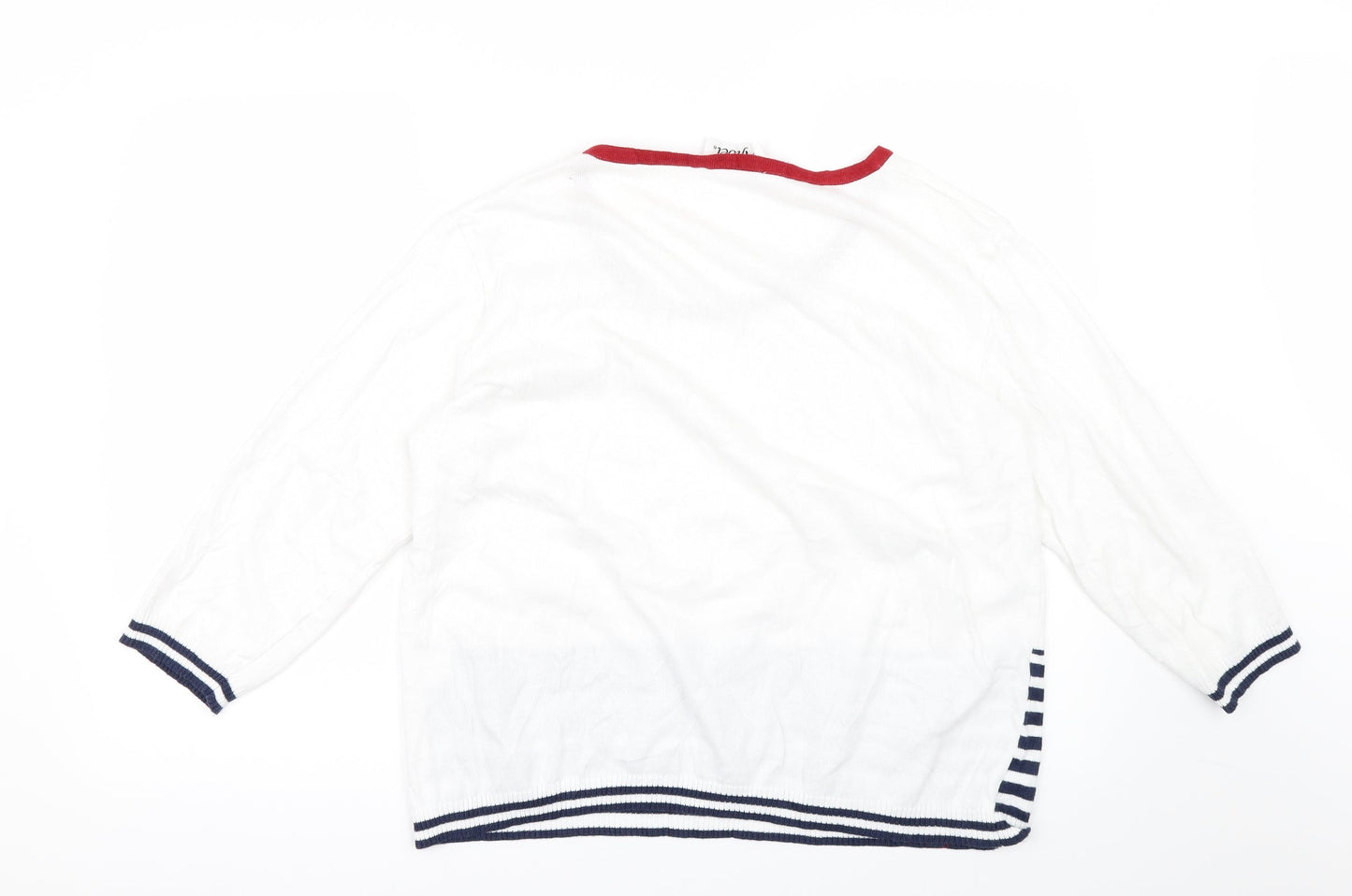 Womens UK Size 20 Afibel White Jersey Blouse