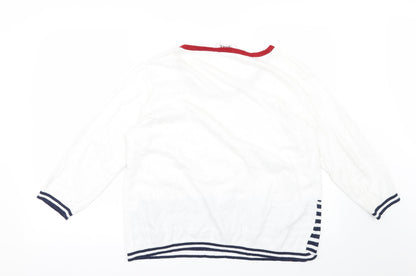 Womens UK Size 20 Afibel White Jersey Blouse