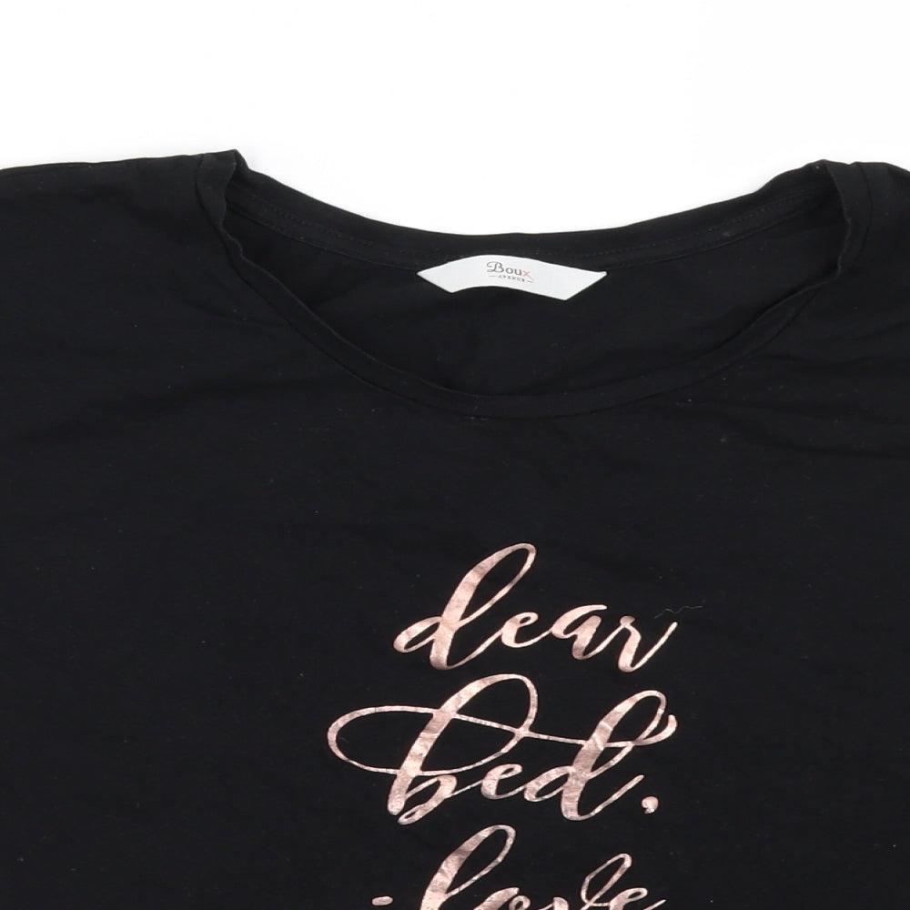 Boux Womens Black   Basic T-Shirt Size XS  - Dear bed I love you