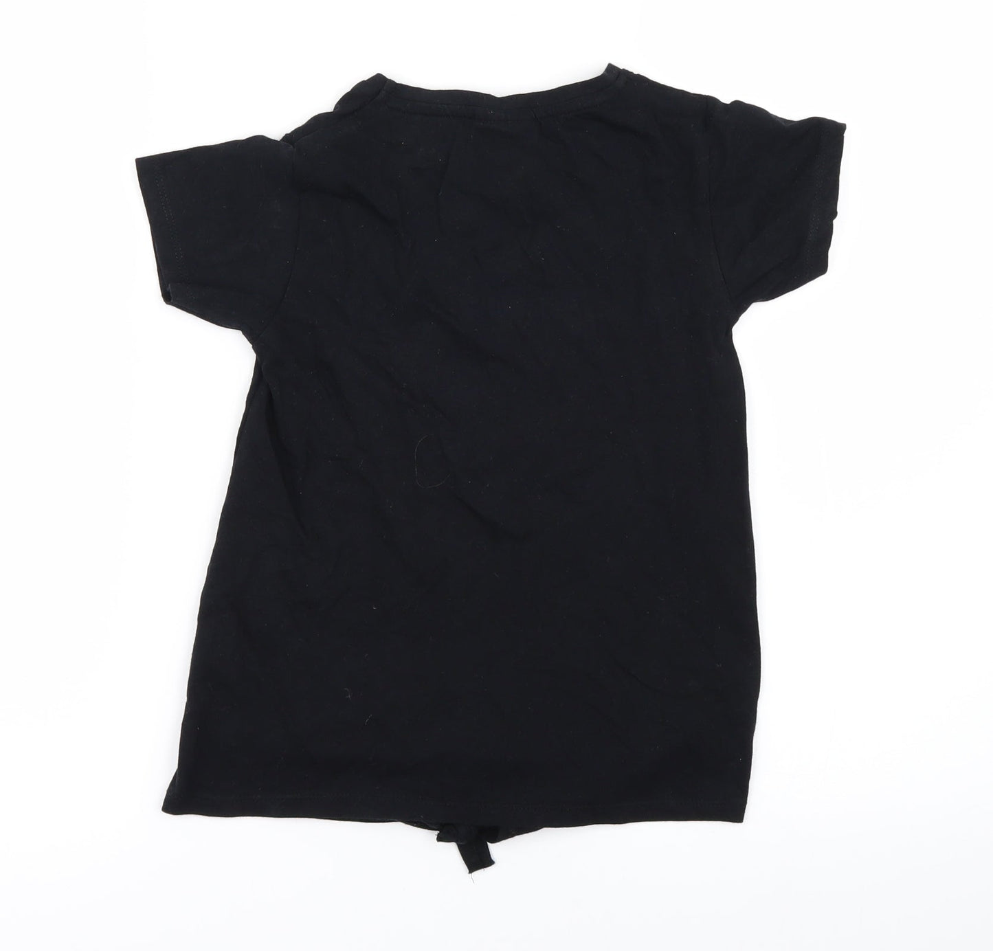 Pep&Co Girls Black   Basic T-Shirt Size 6-7 Years  - Friends