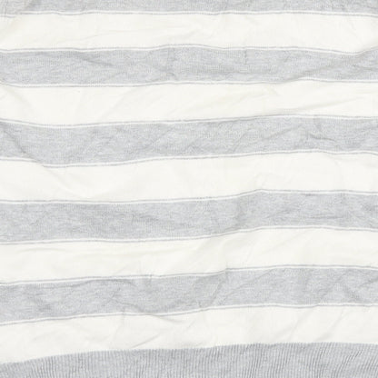 Cedar Wood State Mens Grey Striped  Pullover Jumper Size M