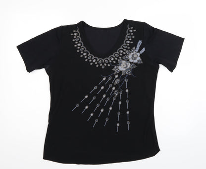 Womens UK Size  Preworn Black Basic Blouse