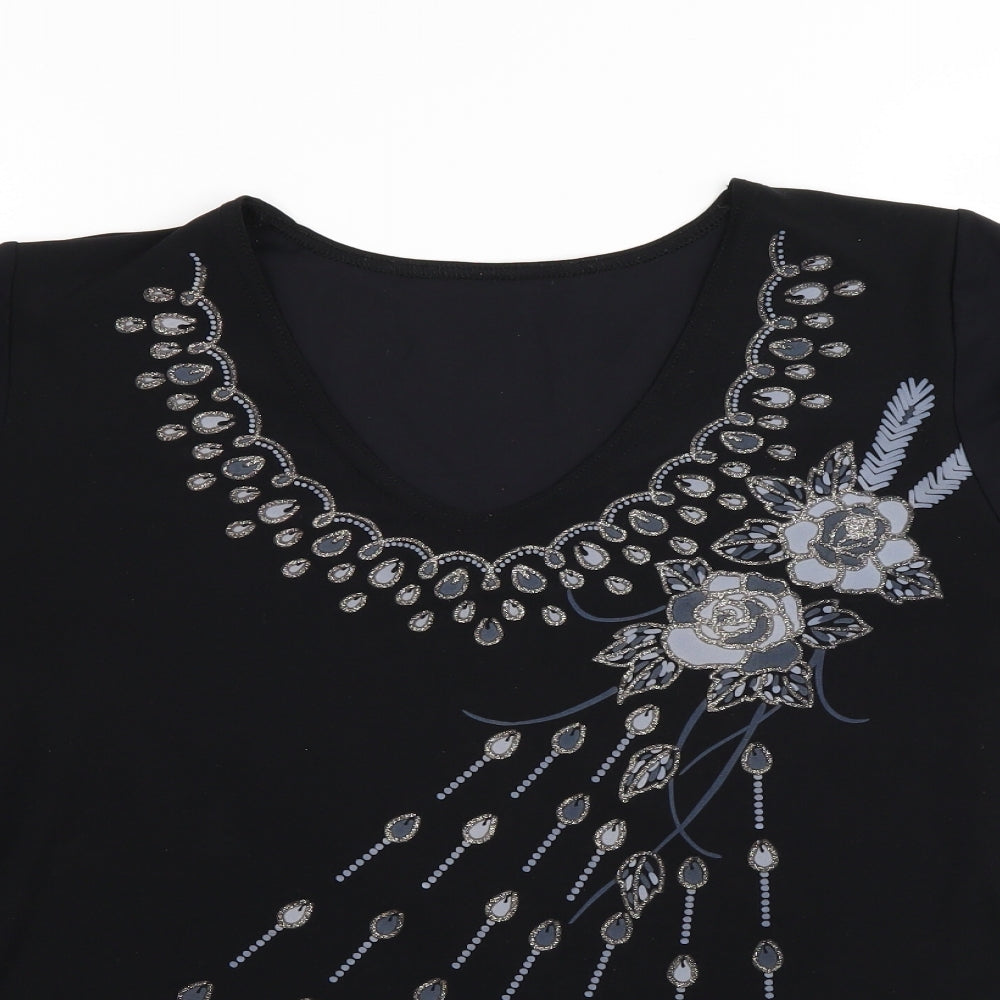 Womens UK Size  Preworn Black Basic Blouse