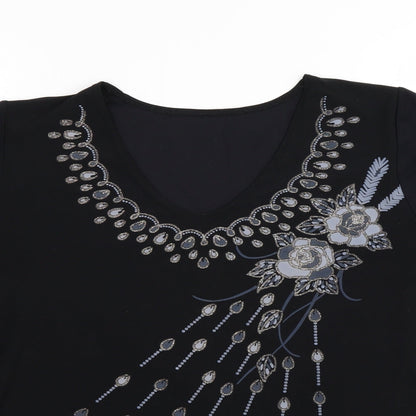 Womens UK Size  Preworn Black Basic Blouse
