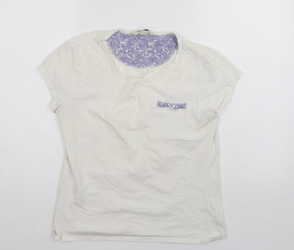 Womens UK Size 12 Love to Lounge White Basic T-Shirt