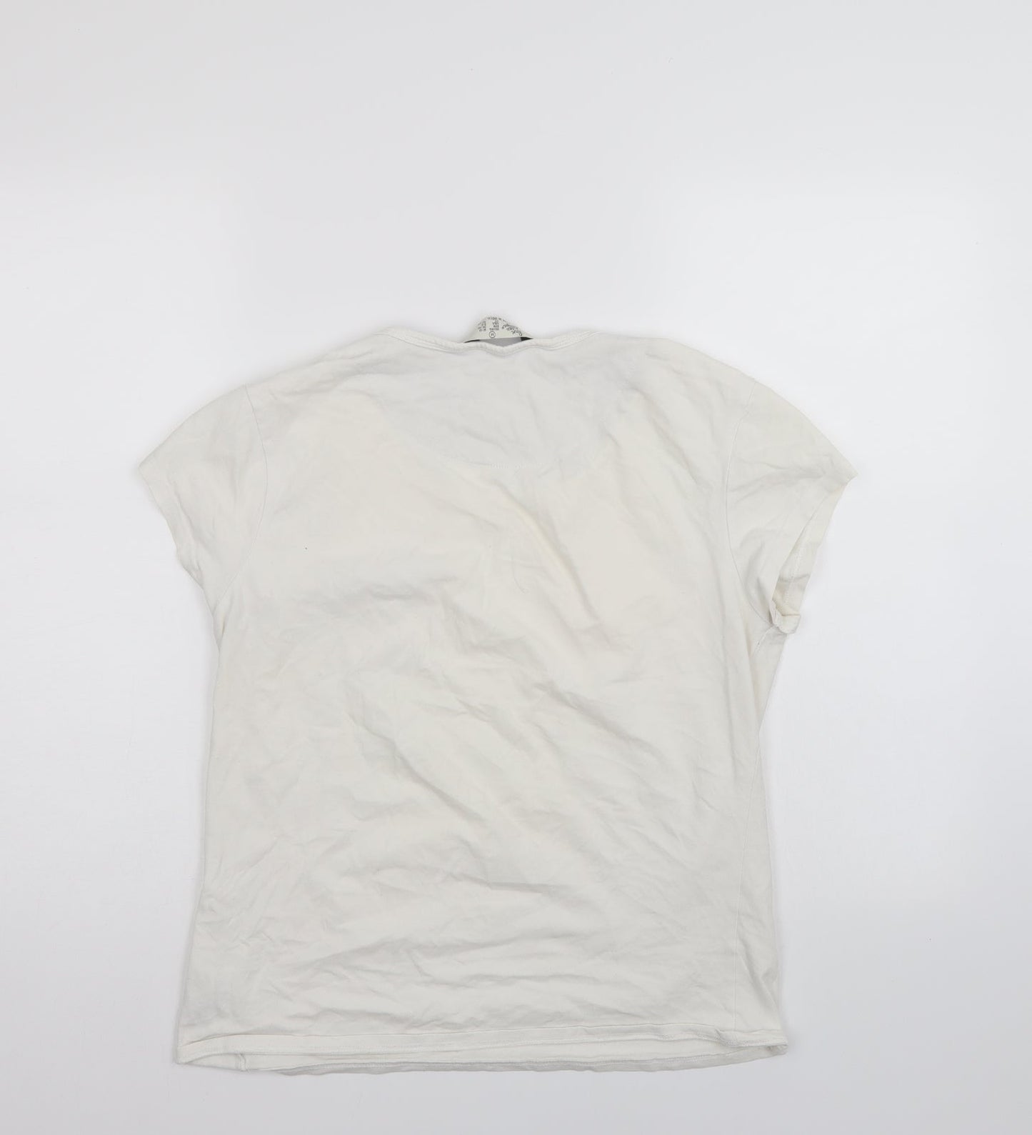 Womens UK Size 12 Love to Lounge White Basic T-Shirt