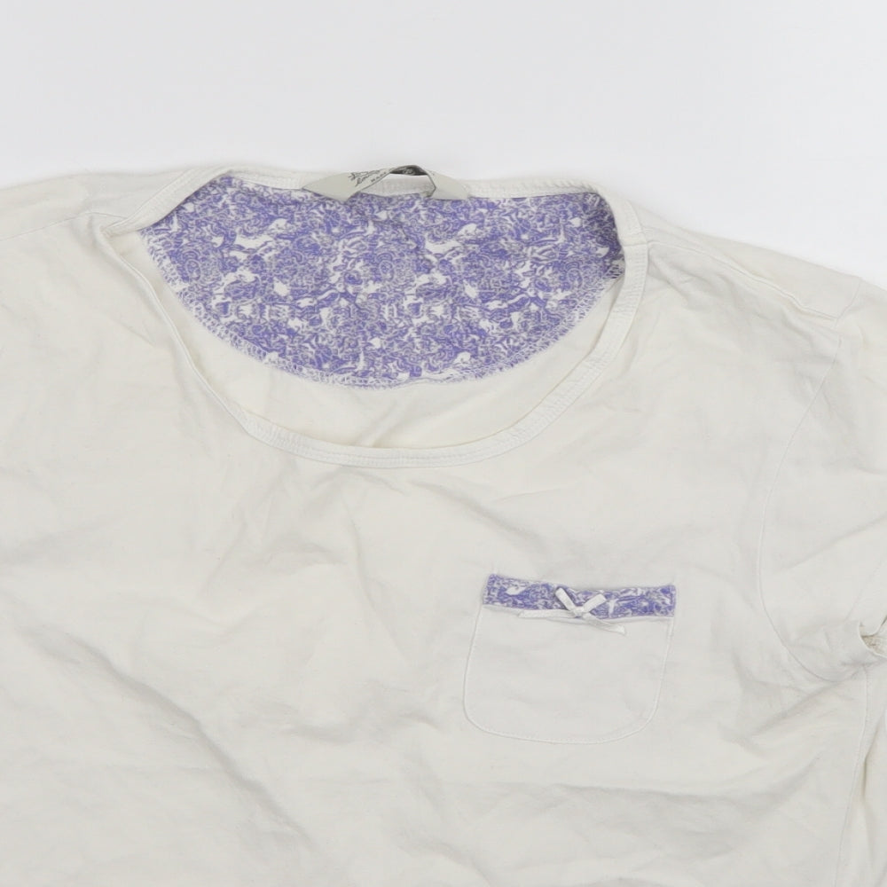 Womens UK Size 12 Love to Lounge White Basic T-Shirt