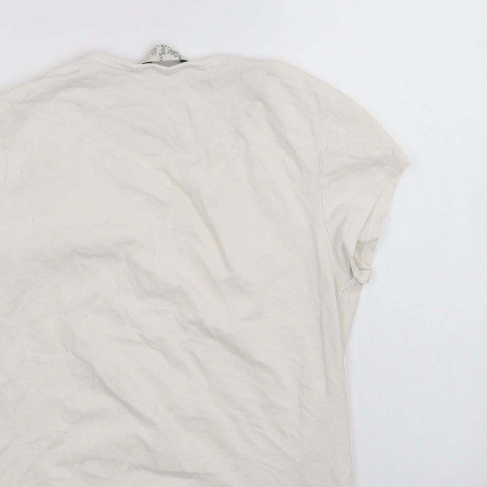 Womens UK Size 12 Love to Lounge White Basic T-Shirt