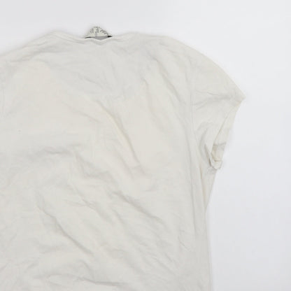 Womens UK Size 12 Love to Lounge White Basic T-Shirt