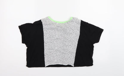 Primark Womens Black Polka Dot  Basic T-Shirt Size 12
