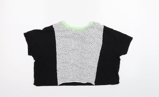 Primark Womens Black Polka Dot  Basic T-Shirt Size 12