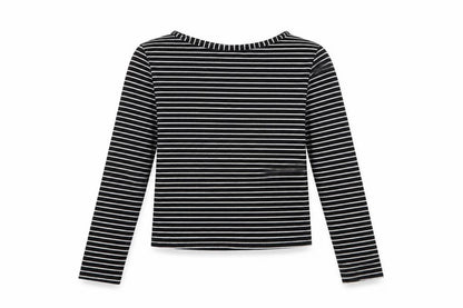YD Girls Black Striped  Pullover Jumper Size 9-10 Years