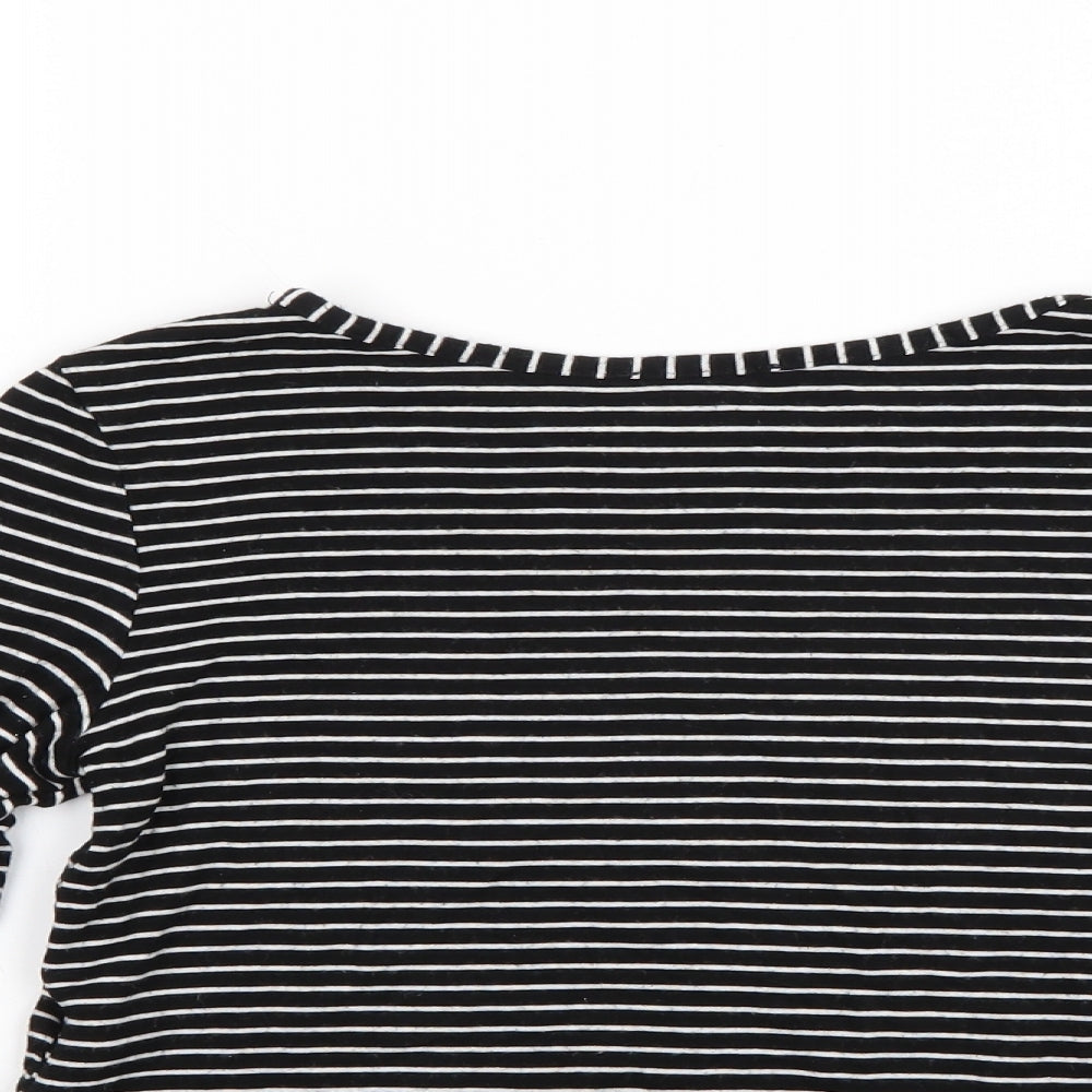 YD Girls Black Striped  Pullover Jumper Size 9-10 Years