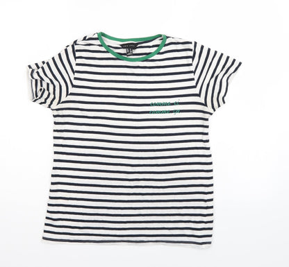 Womens UK Size 8 New Look Multicoloured Basic T-Shirt