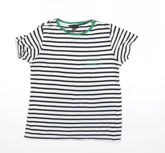 Womens UK Size 8 New Look Multicoloured Basic T-Shirt