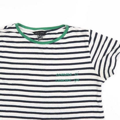 Womens UK Size 8 New Look Multicoloured Basic T-Shirt