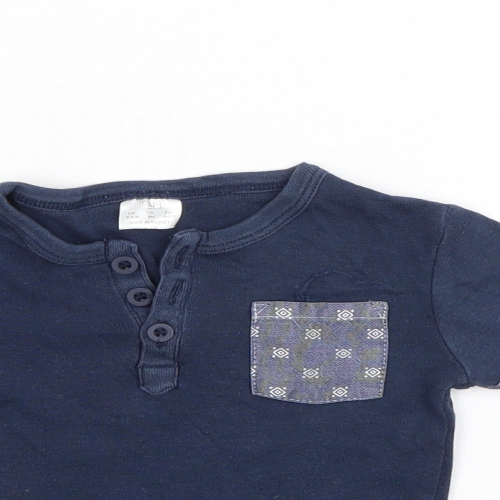 F&F Boys Blue   Pullover T-Shirt Size 6-9 Months