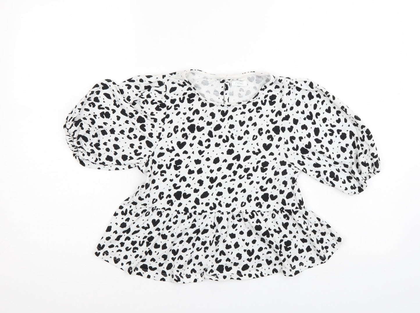 NEXT Girls White Animal Print  Tunic Blouse Size 10 Years
