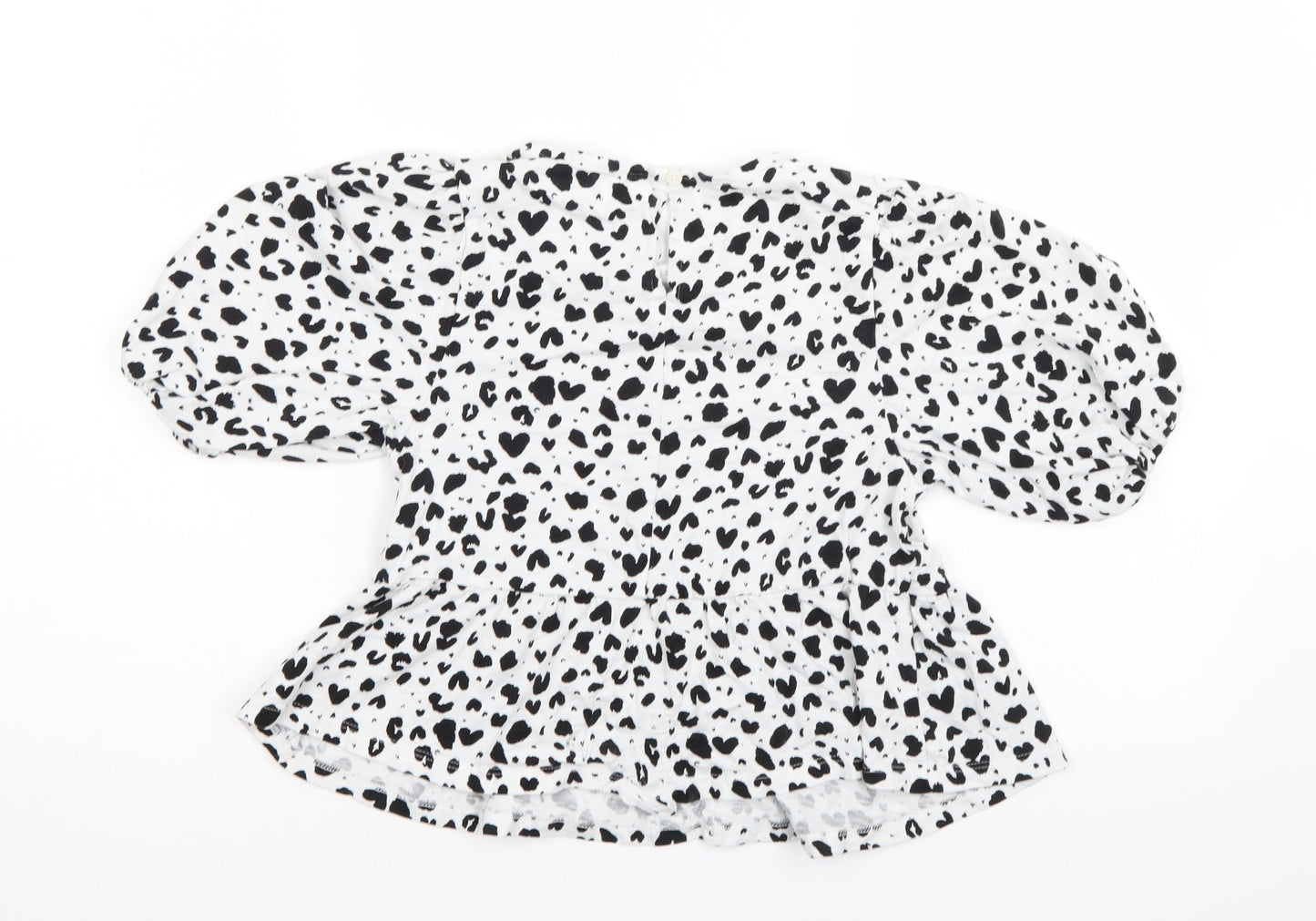 NEXT Girls White Animal Print  Tunic Blouse Size 10 Years
