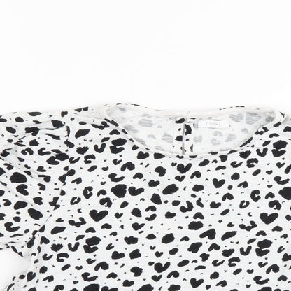 NEXT Girls White Animal Print  Tunic Blouse Size 10 Years