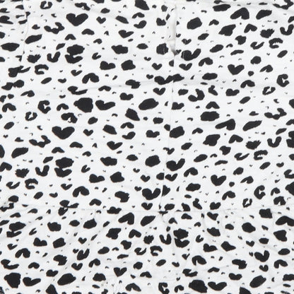 NEXT Girls White Animal Print  Tunic Blouse Size 10 Years