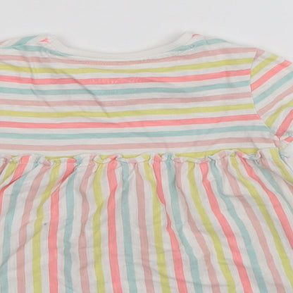 F&F Girls Multicoloured Striped  T-Shirt Dress  Size 12-18 Months