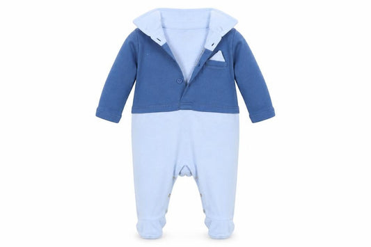 Mini Cuddles Boys Blue   Babygrow One-Piece Size 0-3 Months