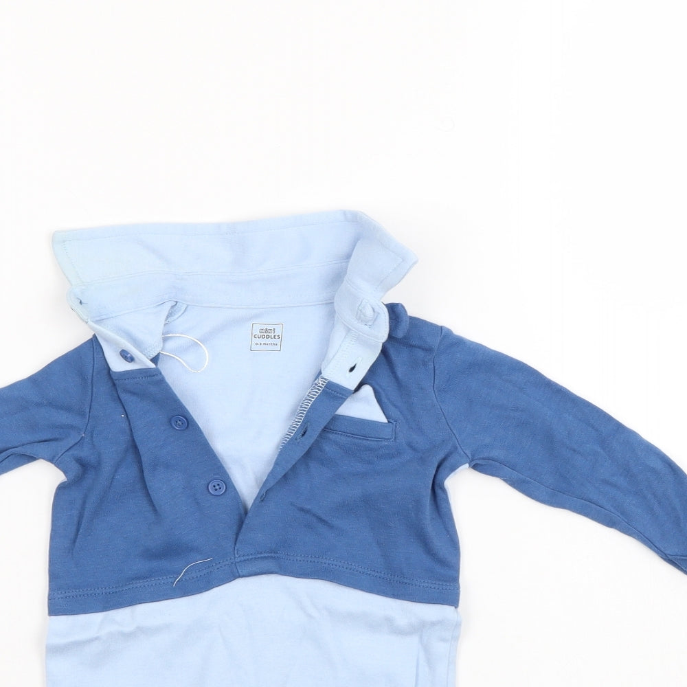 Mini Cuddles Boys Blue   Babygrow One-Piece Size 0-3 Months