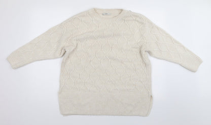George Womens White Argyle/Diamond  Pullover Jumper Size L