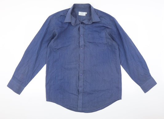 F&F Mens Blue    Button-Up Size 15.5