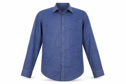 Mens UK Size 15.5 F&F Blue  Button-Up Long Sleeve Casual Shirt