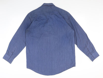 F&F Mens Blue    Button-Up Size 15.5