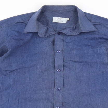 F&F Mens Blue    Button-Up Size 15.5
