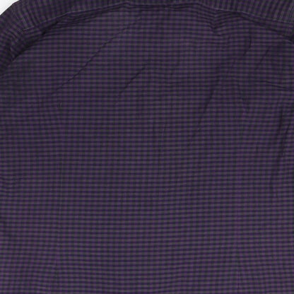 Cedar Wood State Mens Purple Check   Button-Up Size 15.5