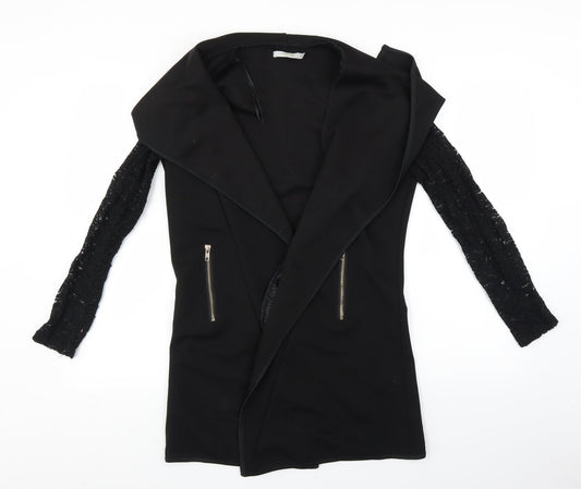 QED London Womens Black   Jacket Coatigan Size M  - Lace Sleeve