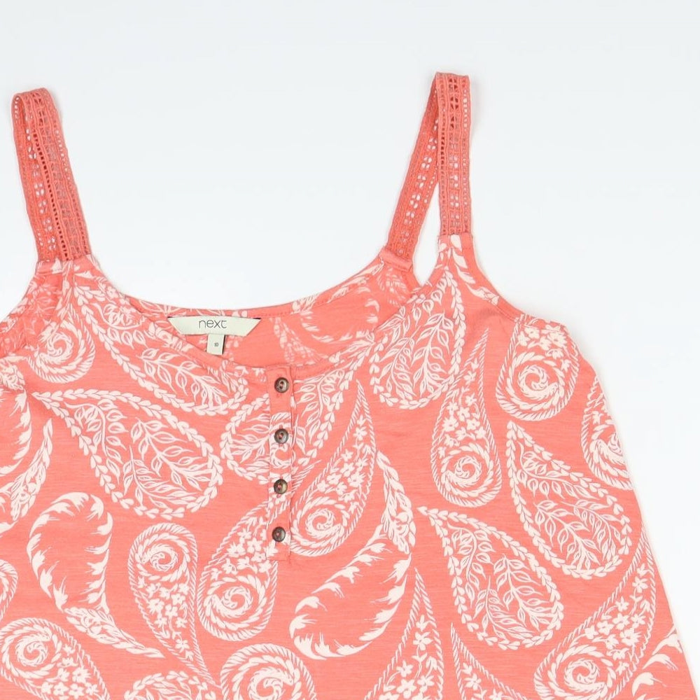 Womens UK Size 10 NEXT Orange Basic Blouse