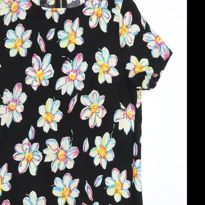 Glamarous Womens Black Floral  T-Shirt Dress  Size S