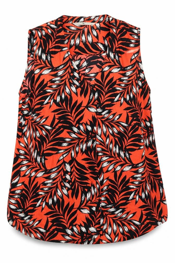 Tu Womens Orange Floral  Basic Blouse Size 10