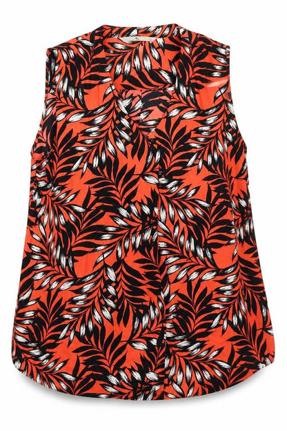 Tu Womens Orange Floral  Basic Blouse Size 10