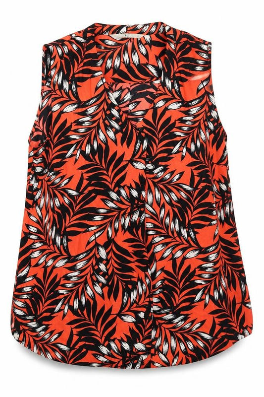Tu Womens Orange Floral  Basic Blouse Size 10