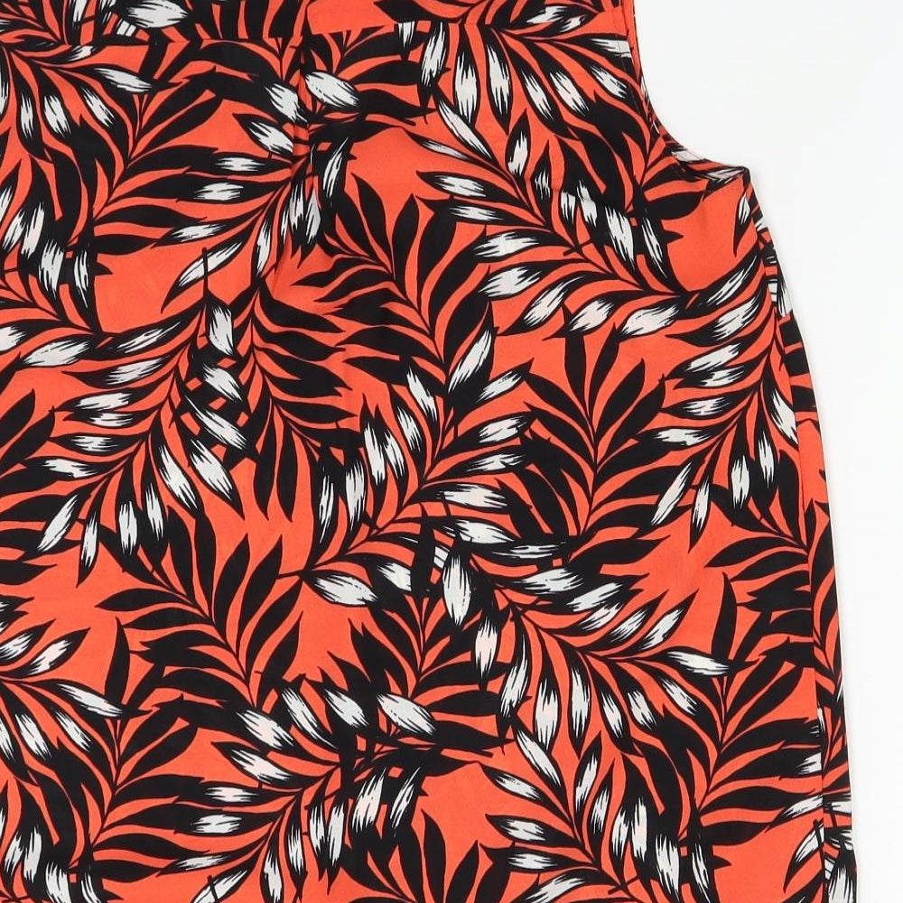 TU Womens Orange Floral  Basic Blouse Size 10